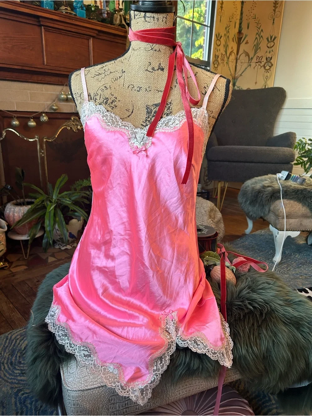 Fairycore Sexy Pink Lace Nightgown 💕